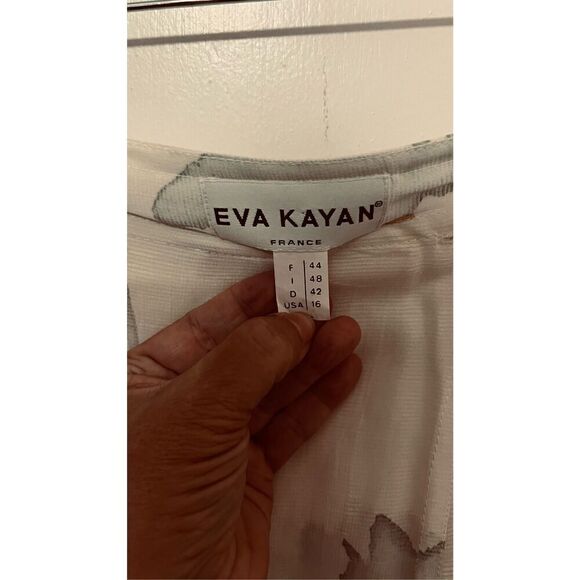 Eva Kayan Beige and Sage Green Floral Wrap Skirt Womens SIze 16 - Picture 5 of 10